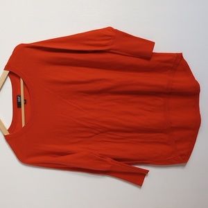 a.n.a Orange Lightweight 3/4 Sleeve High Low Hem Sweater Size M